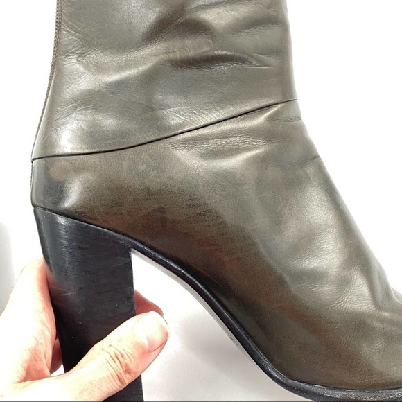 Marc Jacobs Leather Olive Heeled Ankle Boots - Picture 8 of 13
